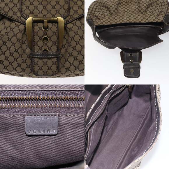 CELINE Macadam Canvas Shoulder Bag Brown - Picture 11 of 12